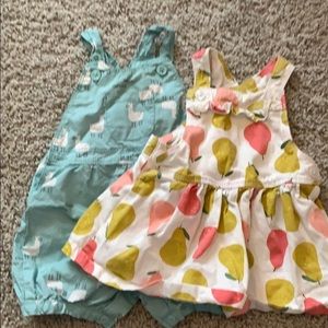 Dress and overalls crates set of 2 girls